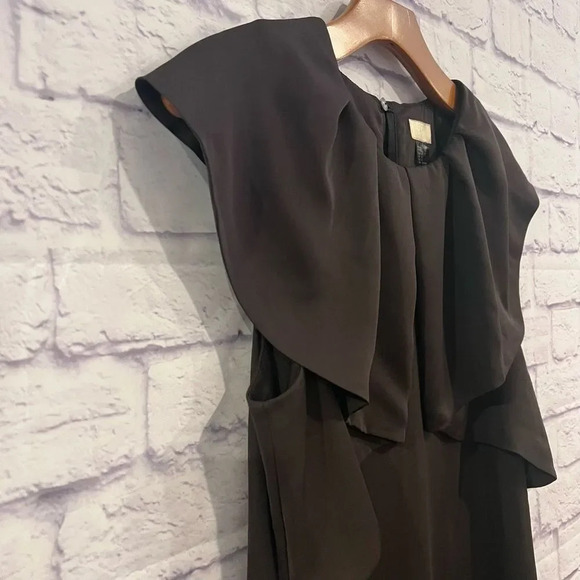 H&M Sheath Dress Womens Charcoal Gray Ruffle‎ Classy Dress - Picture 4 of 8